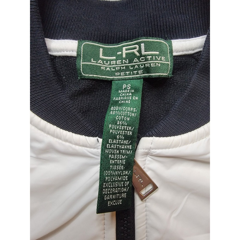♡Lauren Ralph Lauren Active Womens Petite Small Colorblock Quilted Bomber Jacket